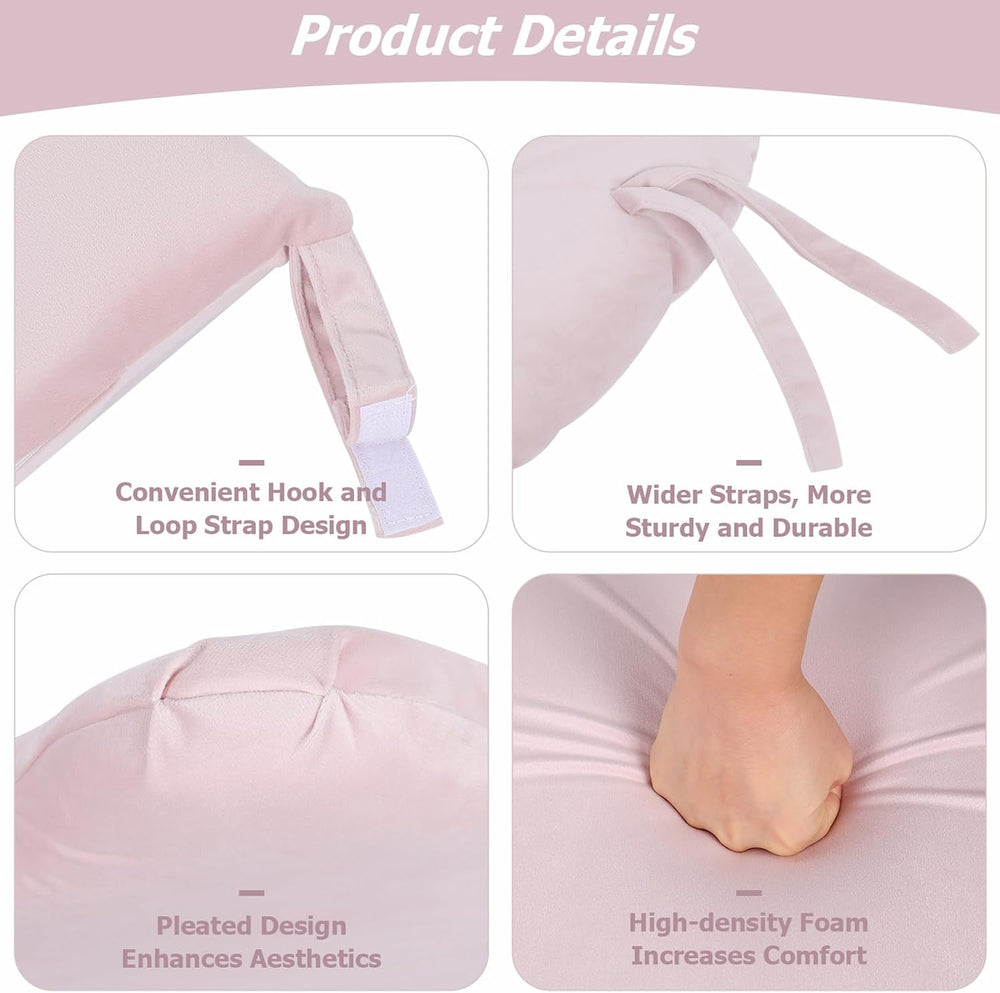 5PCS Velvet Glider Rocker Replacement Cushions, Light Pink