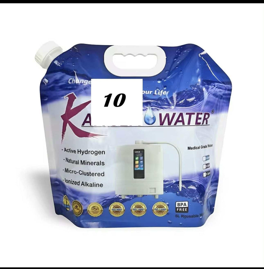 Plastic 5 Liter Foldable Alkaline Water Bag. Food Grade BPA Free No-Leak Plas...