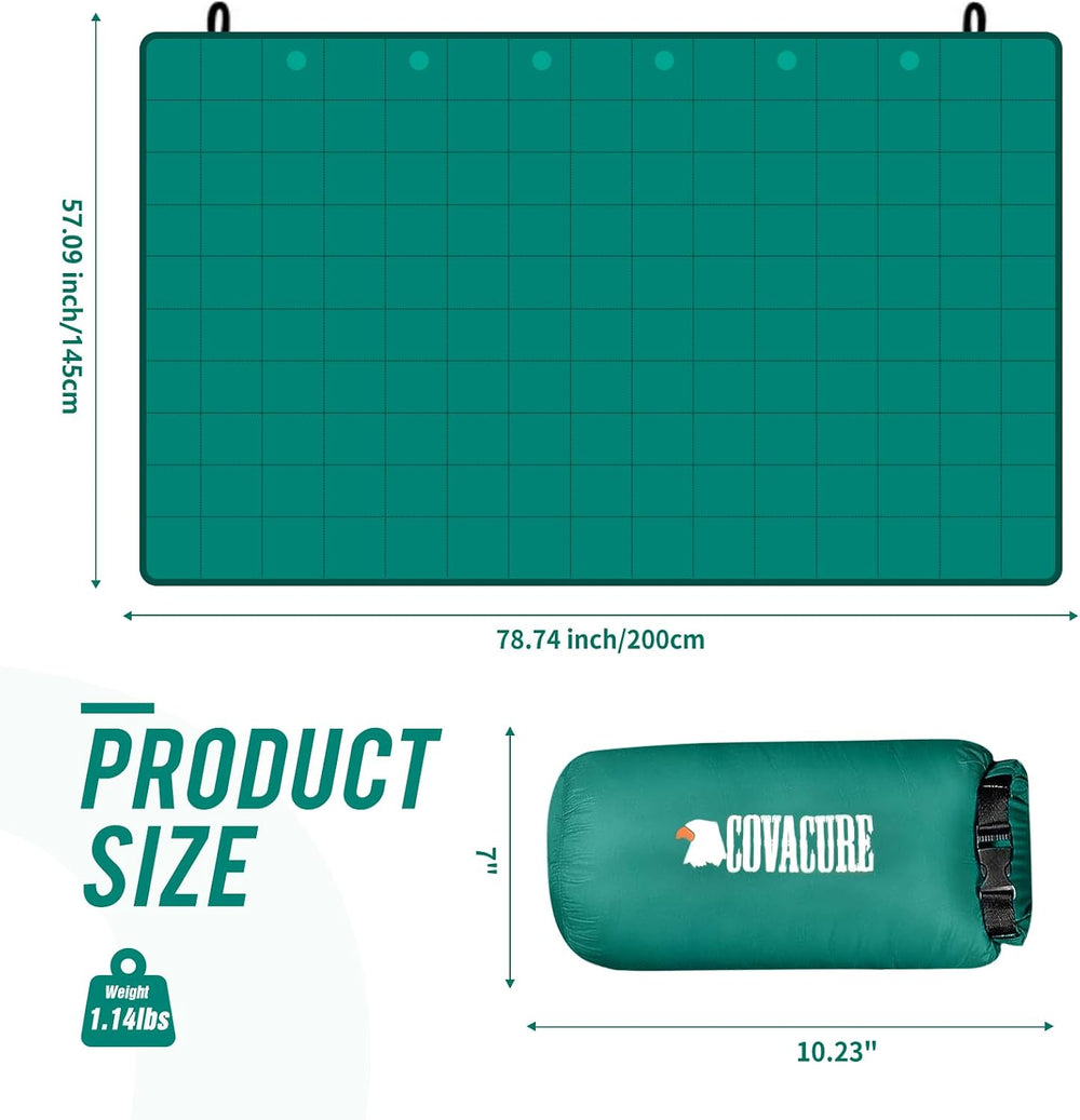 COVACURE Camping Blanket, Packable Down Alternative Outdoor Blanket 57X78'...