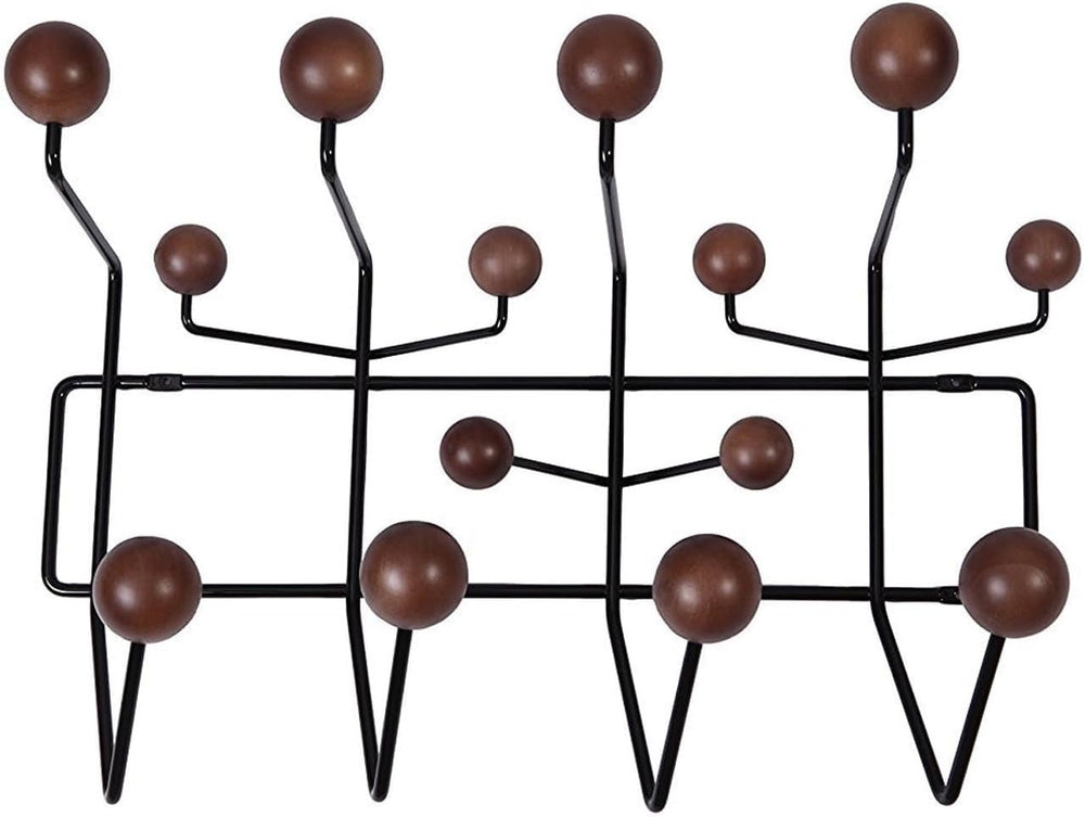 SHISEDECO Classic Mid Century Modern Home Hang it All Coat Rack Dark Walnut