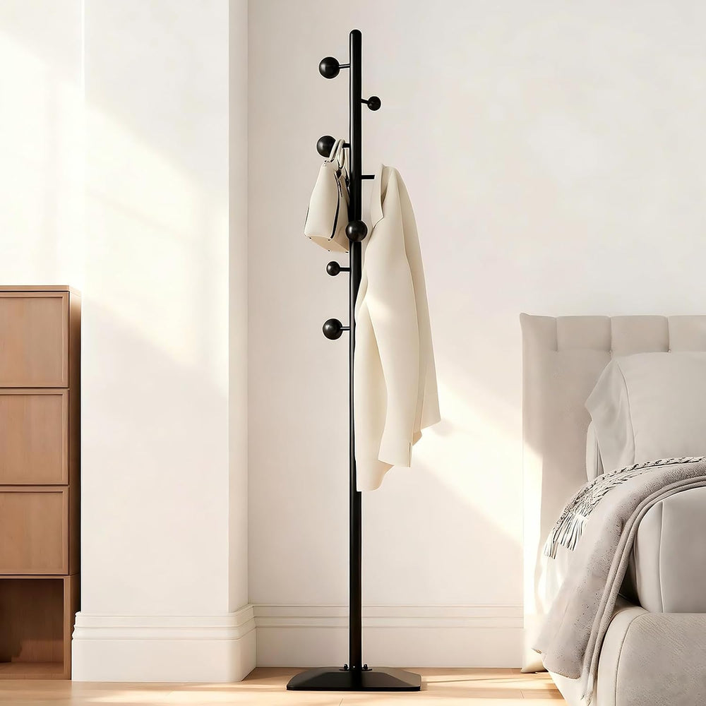 coat rack freestanding,coat rack stand with 7 Hooks and Metal Base for Bags, ...