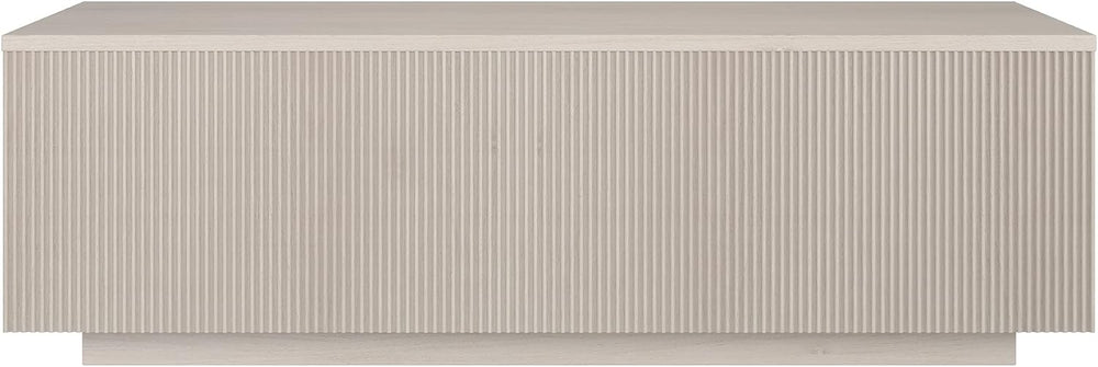Henn&Hart 48" Modern Fluted Coffee Table, Beech White