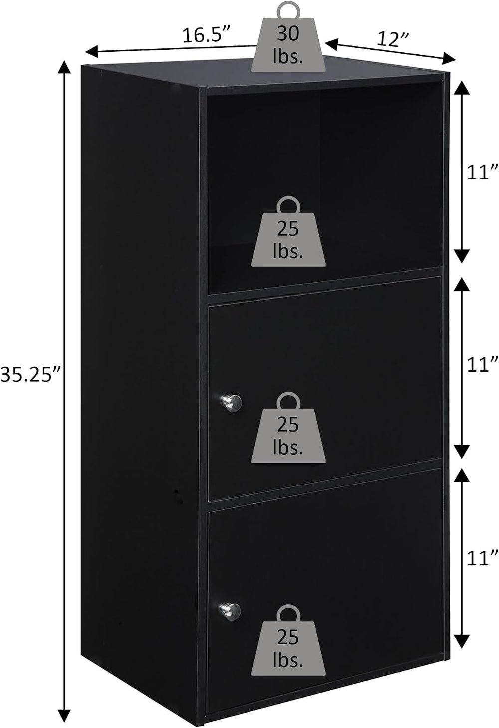 Convenience Concepts Xtra Storage 2 Door Cabinet, White (151187W)