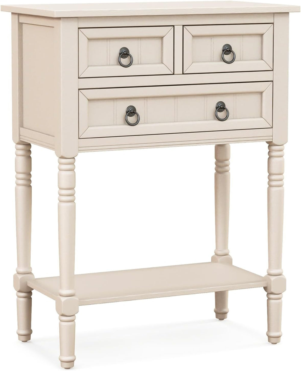 GIANTEX Rustic Small Console Table Entryway Table with Storage, Beige