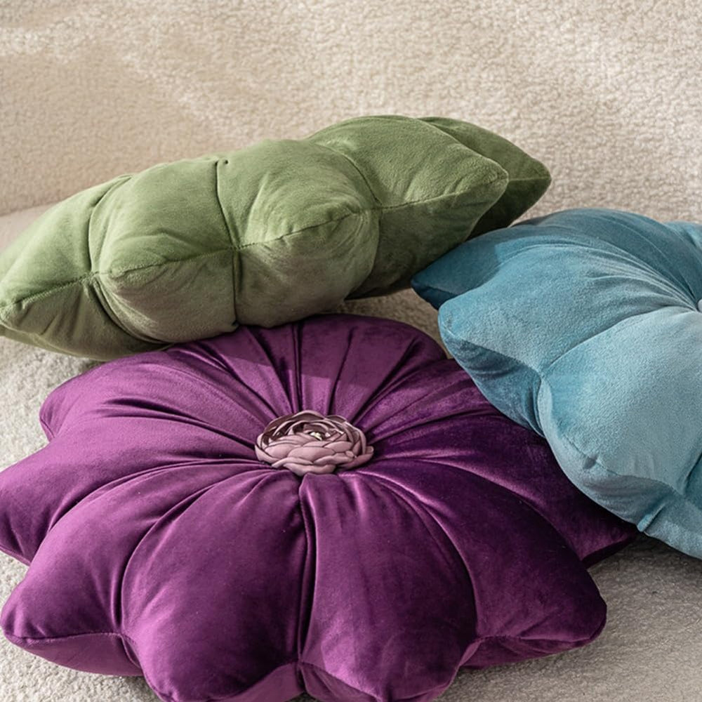 2Pcs Flower Pillow Cushion Round Aesthetics Decorative Throw Pillow 15.7&quot...