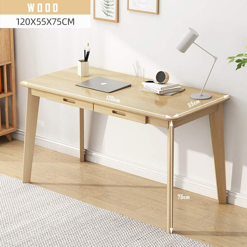 IOTXY Solid Wood Writing Desk - Home Office Laptop Computer Table, Oak