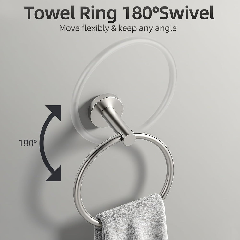 Brushed Nickel Bathroom Hardware Set 10 Pieces, Bathroom Towel Rack Holder Se...
