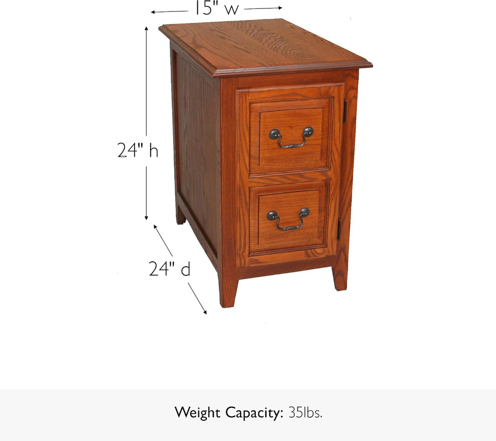 Leick Home Mission Cabinet End Table, 15", Medium Oak