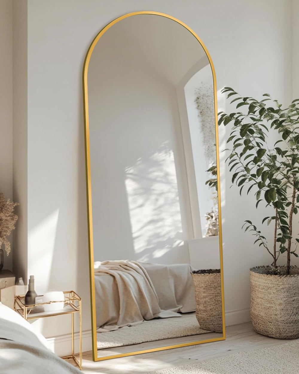 58"x19" Arched Full Length Mirror with Stand,Full Body Floor Mirror