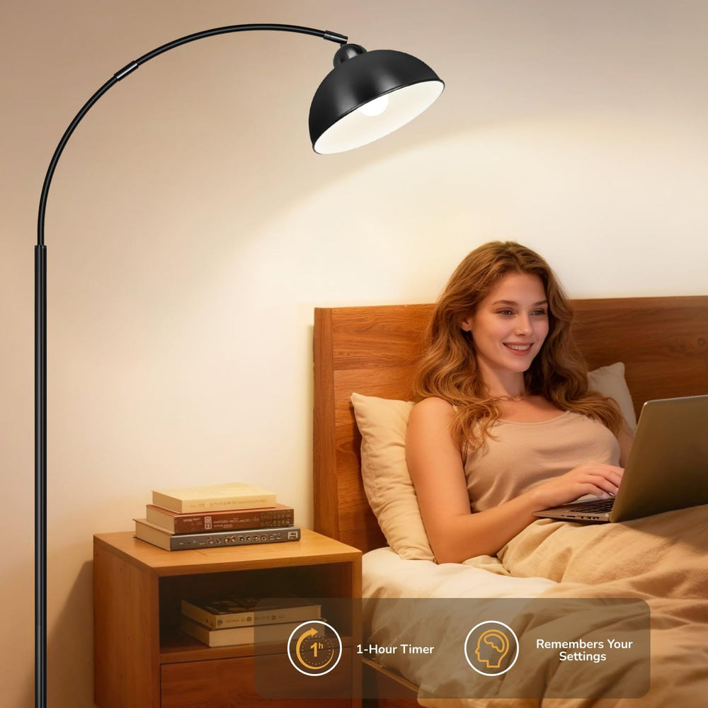Arc Floor Lamps for Living Room, 72" Modern Tall Lamp with Remote Contro...