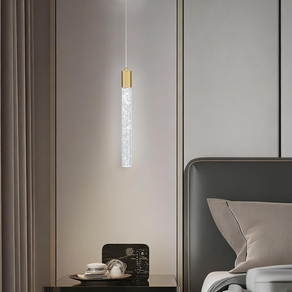 3-Pack Bubble Crystal Pendant Lights Integrated LED Gold