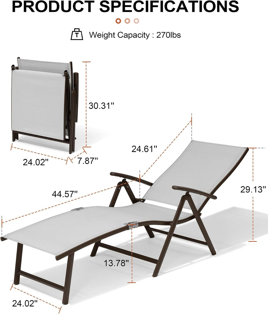 lounge chair outdoor, folding pool chaise chairs set shown in use