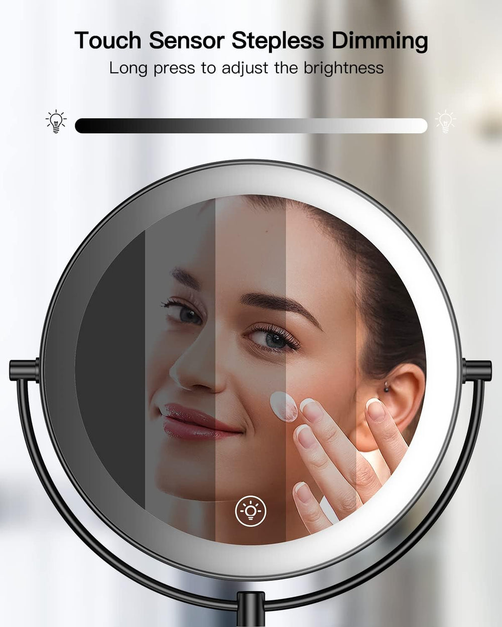 Gospire 9" Wall Mounted Lighted 10X Magnification Double-Sided LED Mirror