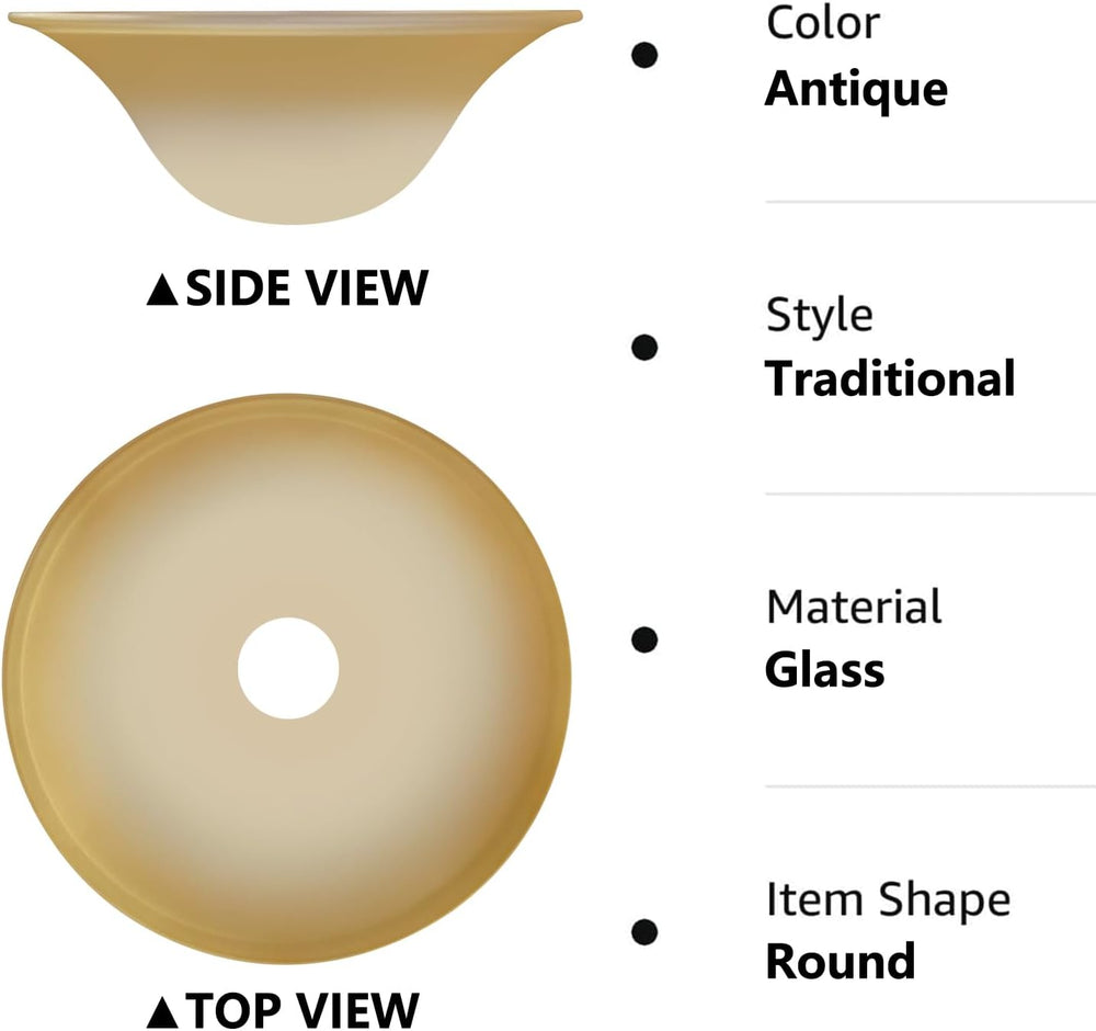 Antique Glass Lamp Shade for Floor lamp, Alabaster Torchiere Lamp Shade Repla...