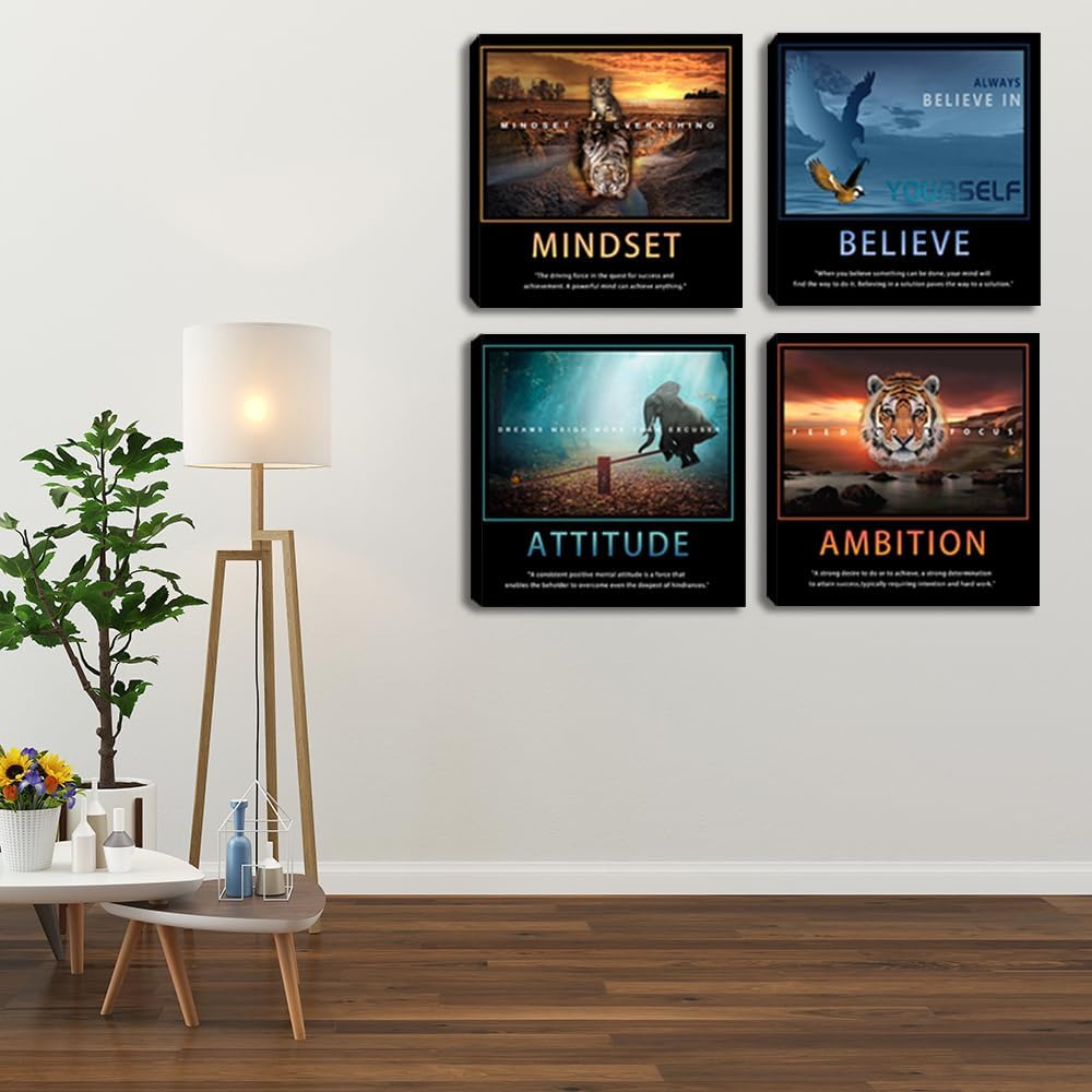 Motivational Wall Art Inspirational Canvas Poster Print Modern Inspiring Entr...