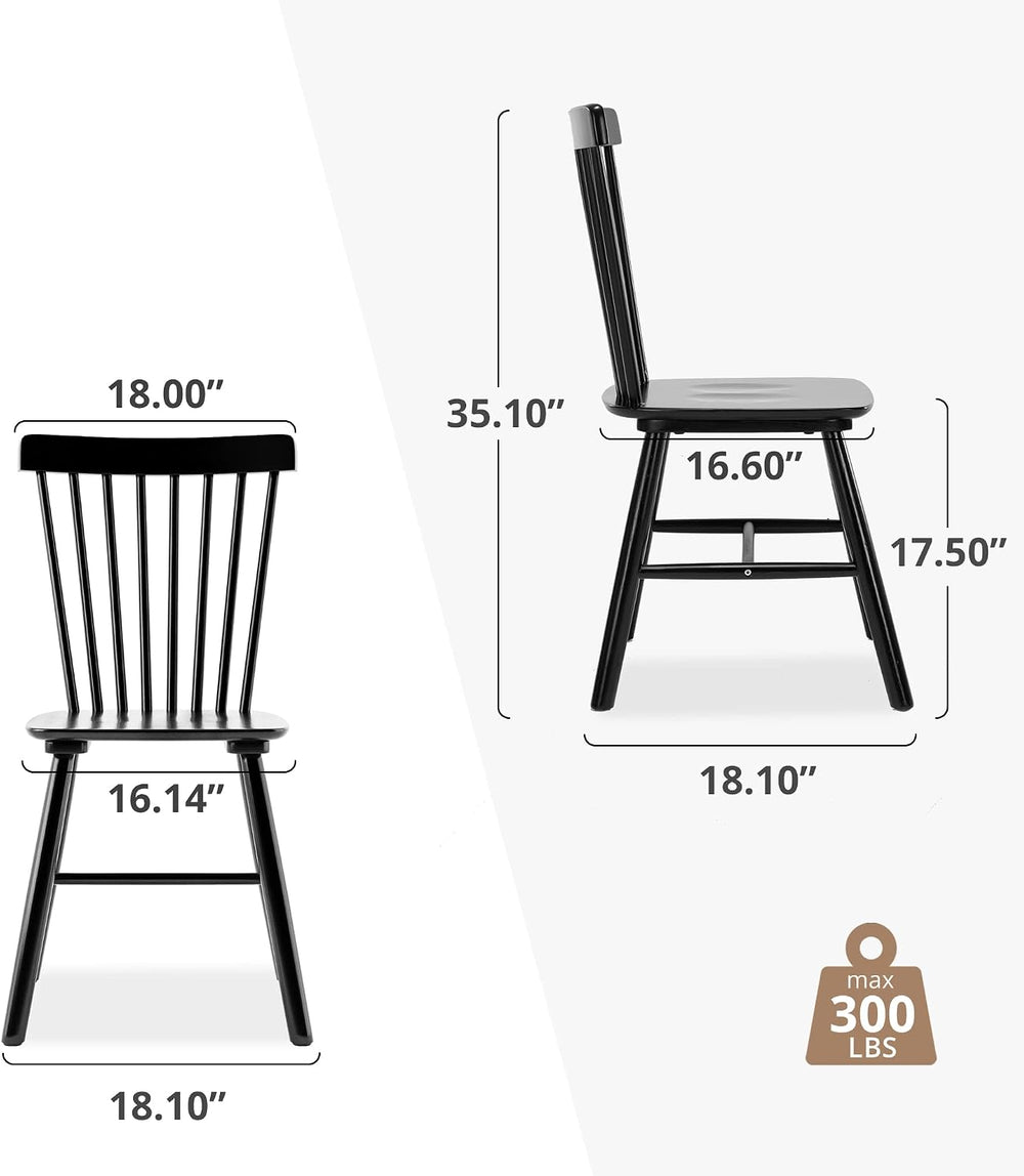 LUE BONA Windsor Dining Chair, Dining Chairs Set of 6, Spindle Back Wood Kitc...