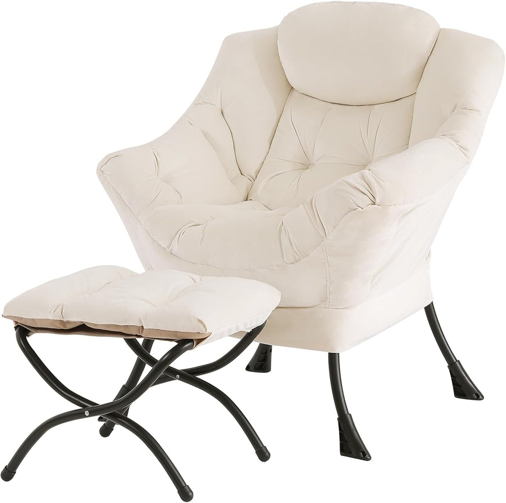 Tiita Lazy Chair with Ottoman, Modern Large Accent Lounge Chairs, Leisure Sof...