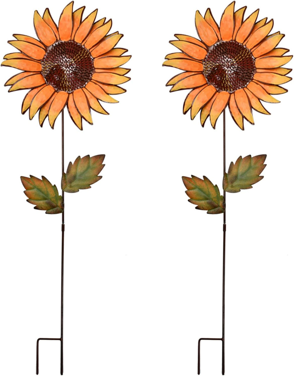 Metal Sunflower Garden Stakes Flower Yard Art Planter Stake Party Lawn Pathwa...