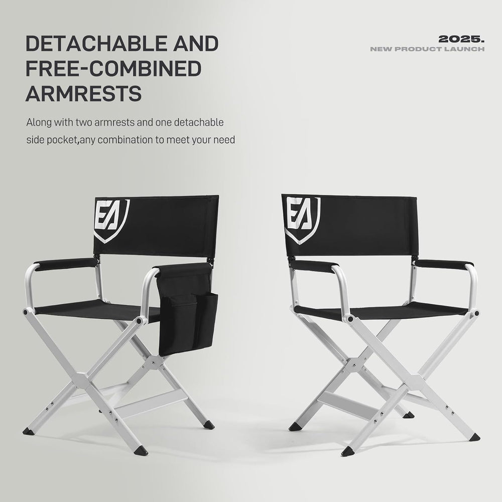 EVER ADVANCED Aluminum Directors Chair, Folding Studio Movie Chairs Camping E...