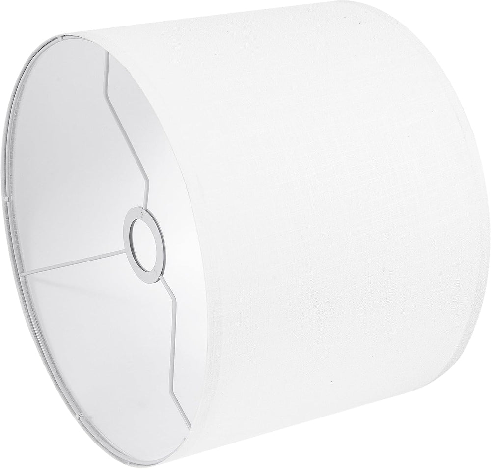 White Lamp Shade, Large Drum Lampshade 13" Top x 13" Bottom x 11&qu...