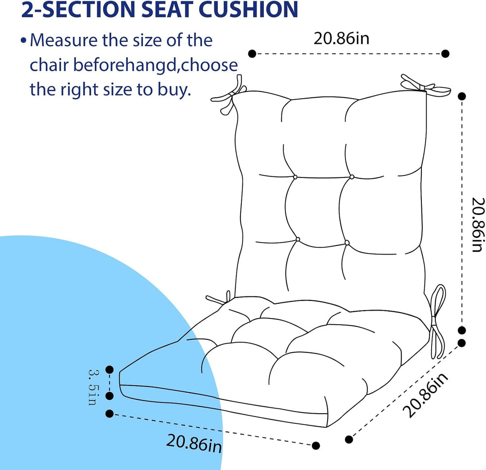 Outdoor Chair Cushions Waterproof Floral Tufted Lawn Wicker Chair Cushion for...