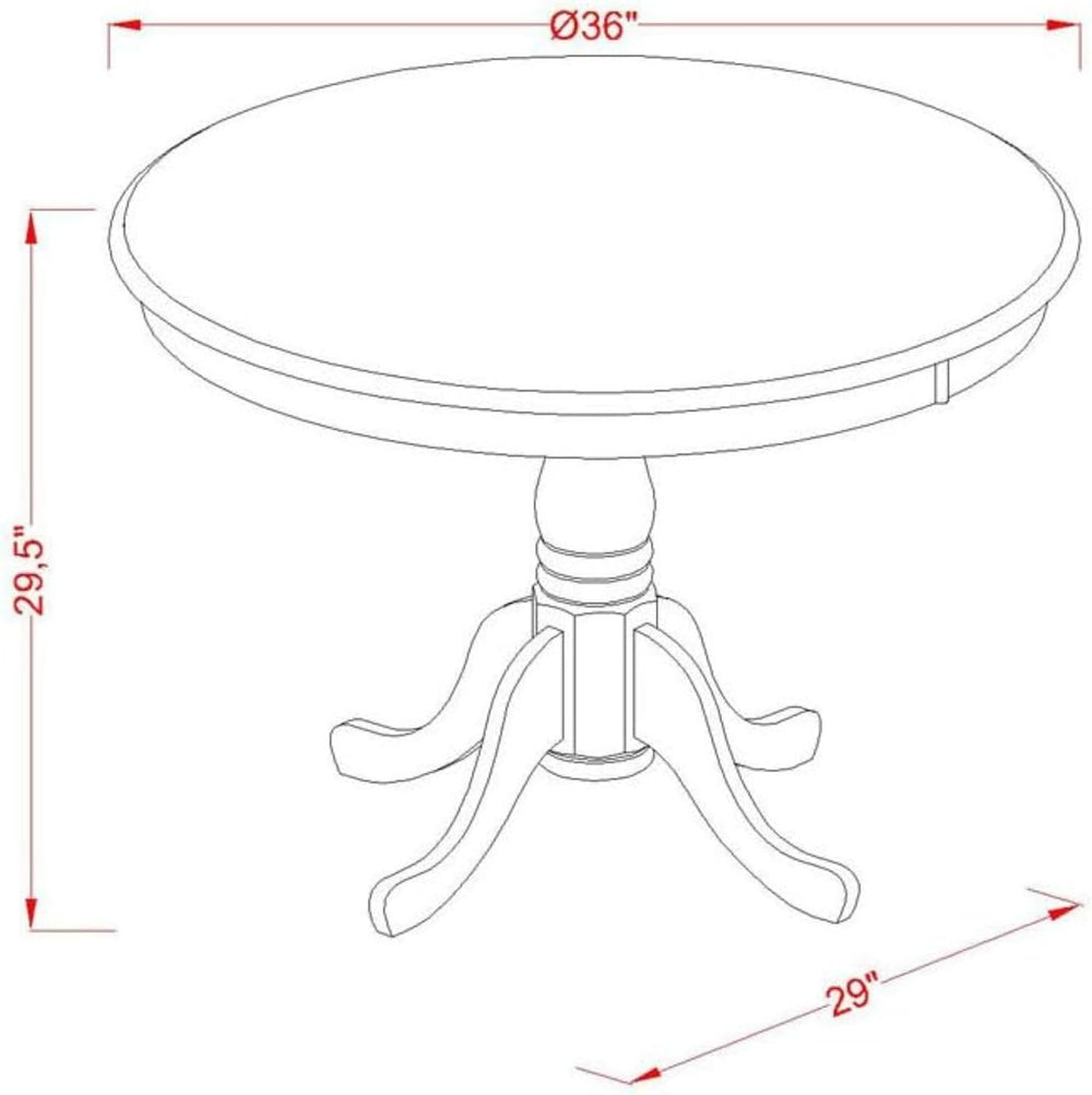 East West Furniture AMT-AWA-TP Antique Kitchen Table - a Round Dining Table T...