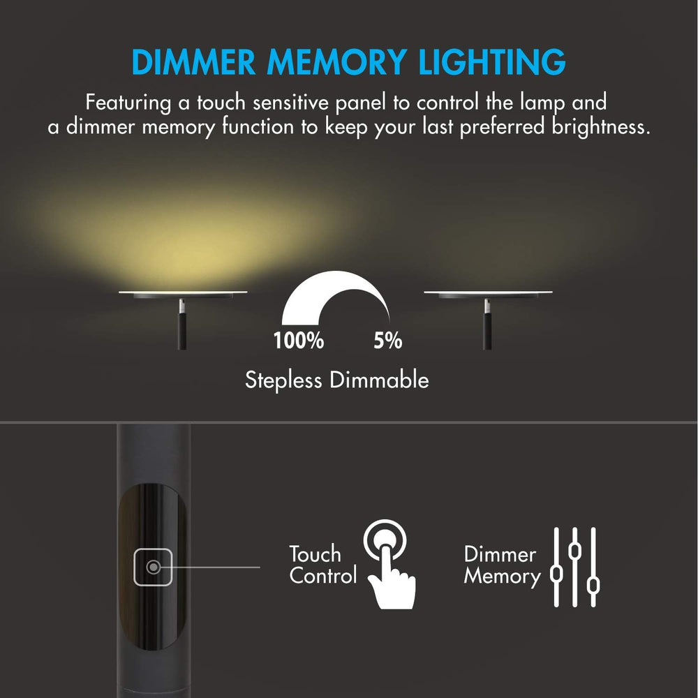 Tenergy Torchiere Dimmable LED Floor Lamp, Remote Controlled 30W (150W Equiva...