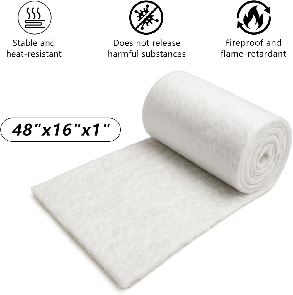 EIEIOO (48x16x1") Ceramic Fiber Blanket Fireproof Insulation for Pizza Oven