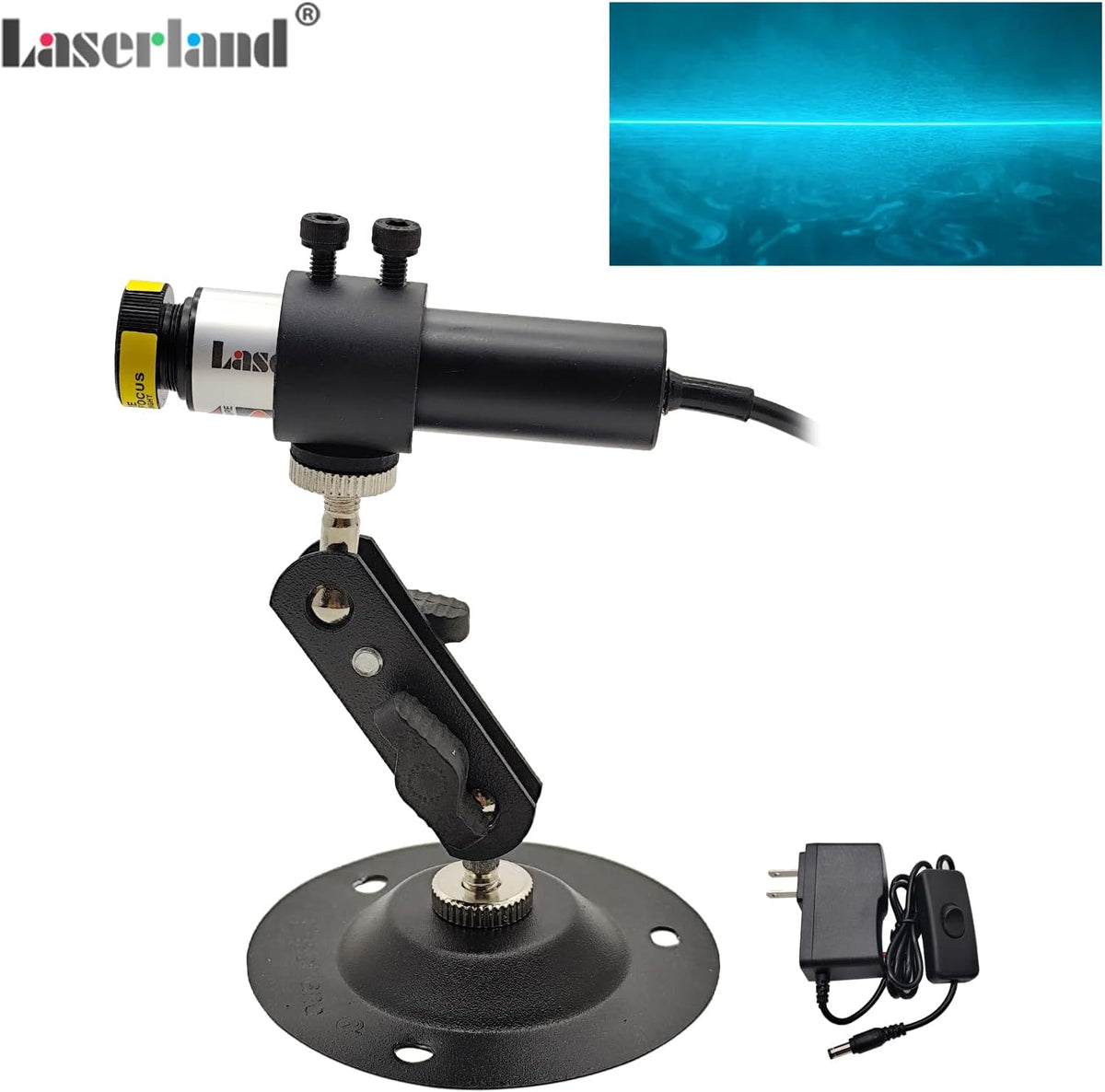 488nm Sky Blue Laser Swamp Pond Module Line Projector Generator for Halloween Swamp Haunted House with Adapter and Mount