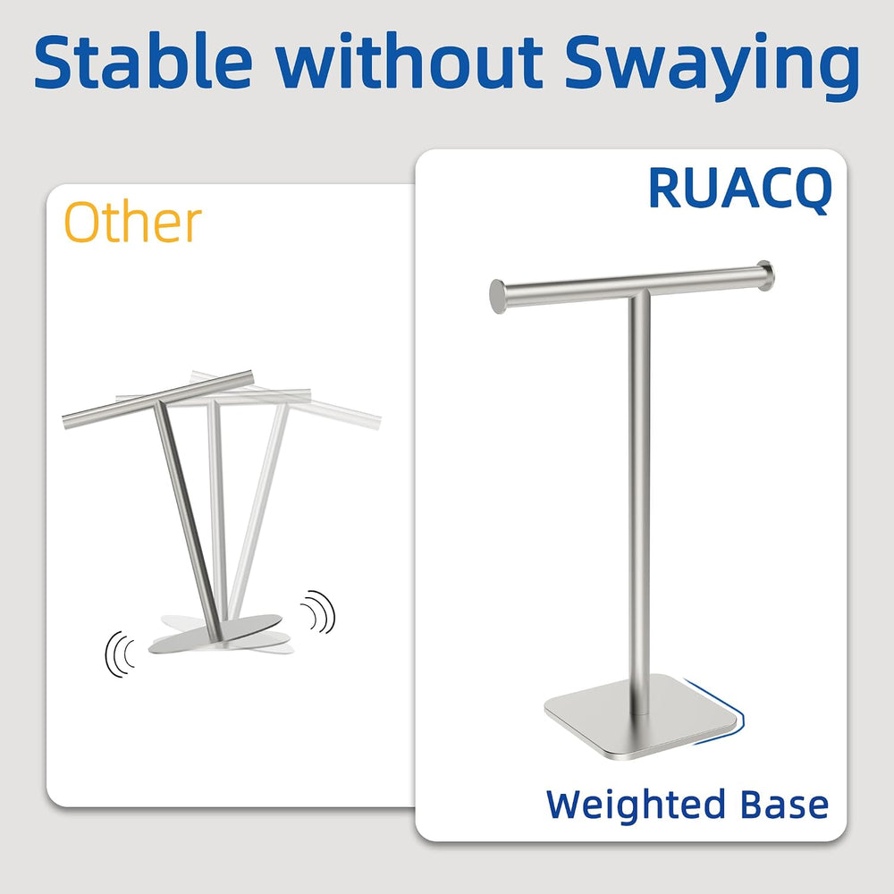 RUACQ T-Shape Hand Towel Holder Stand, 16inch, Brushed Nickel