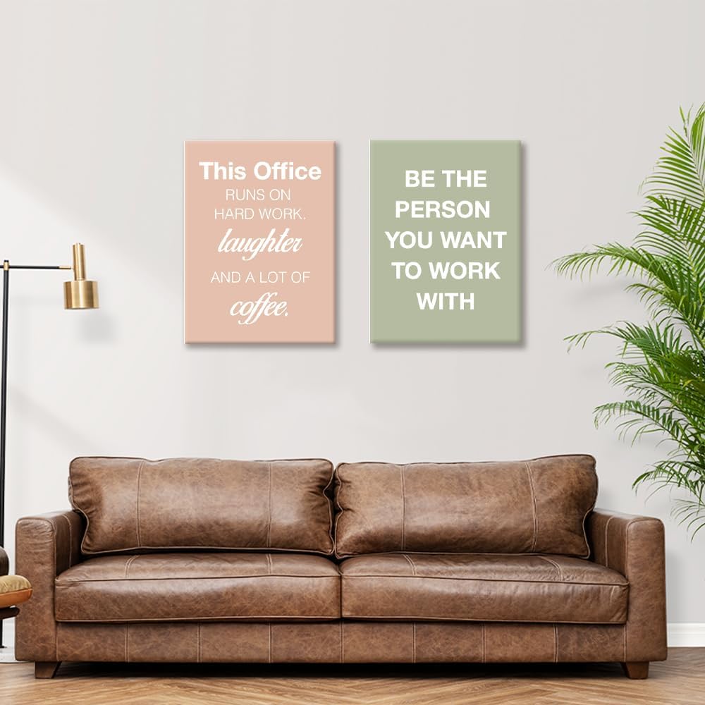 YEOION Motivational Office Wall Art Set of 6,Teamwork Canvas Frame Artwork
