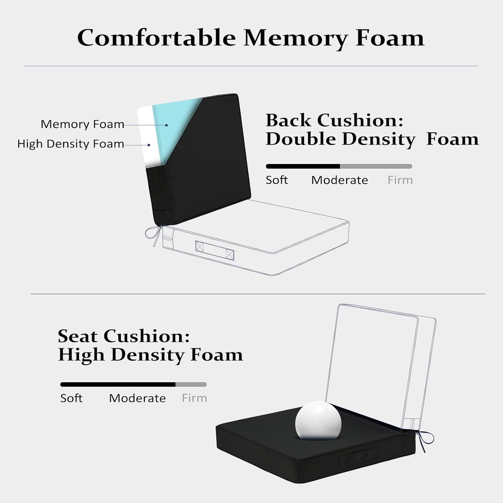 Cozyide 22x22 Outdoor Cushions for Patio Furniture, Waterproof Outdoor Chair ...