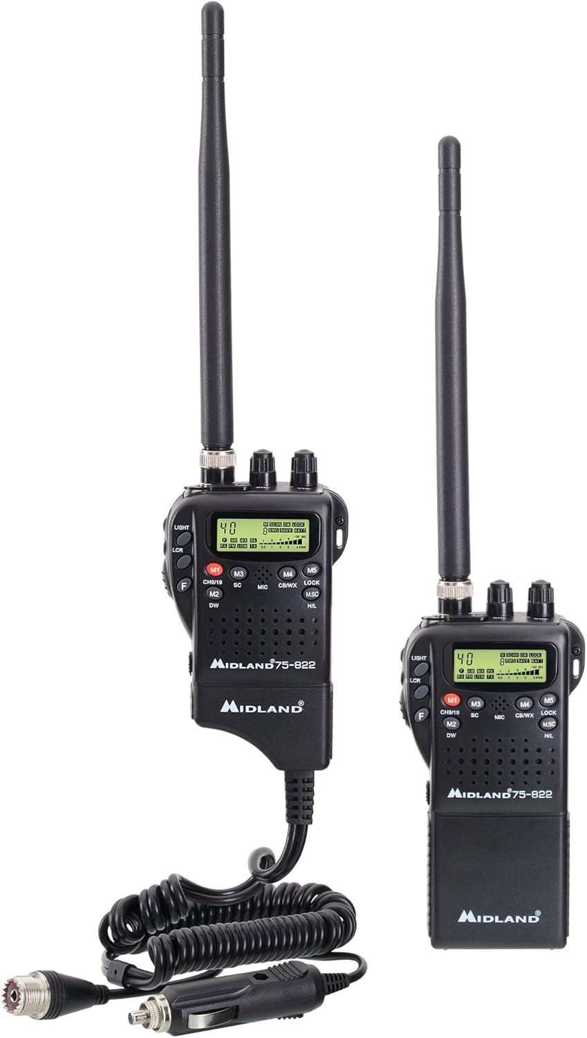 Midland 75-822 AM/FM Handheld CB Radio & Mobile CB Radio