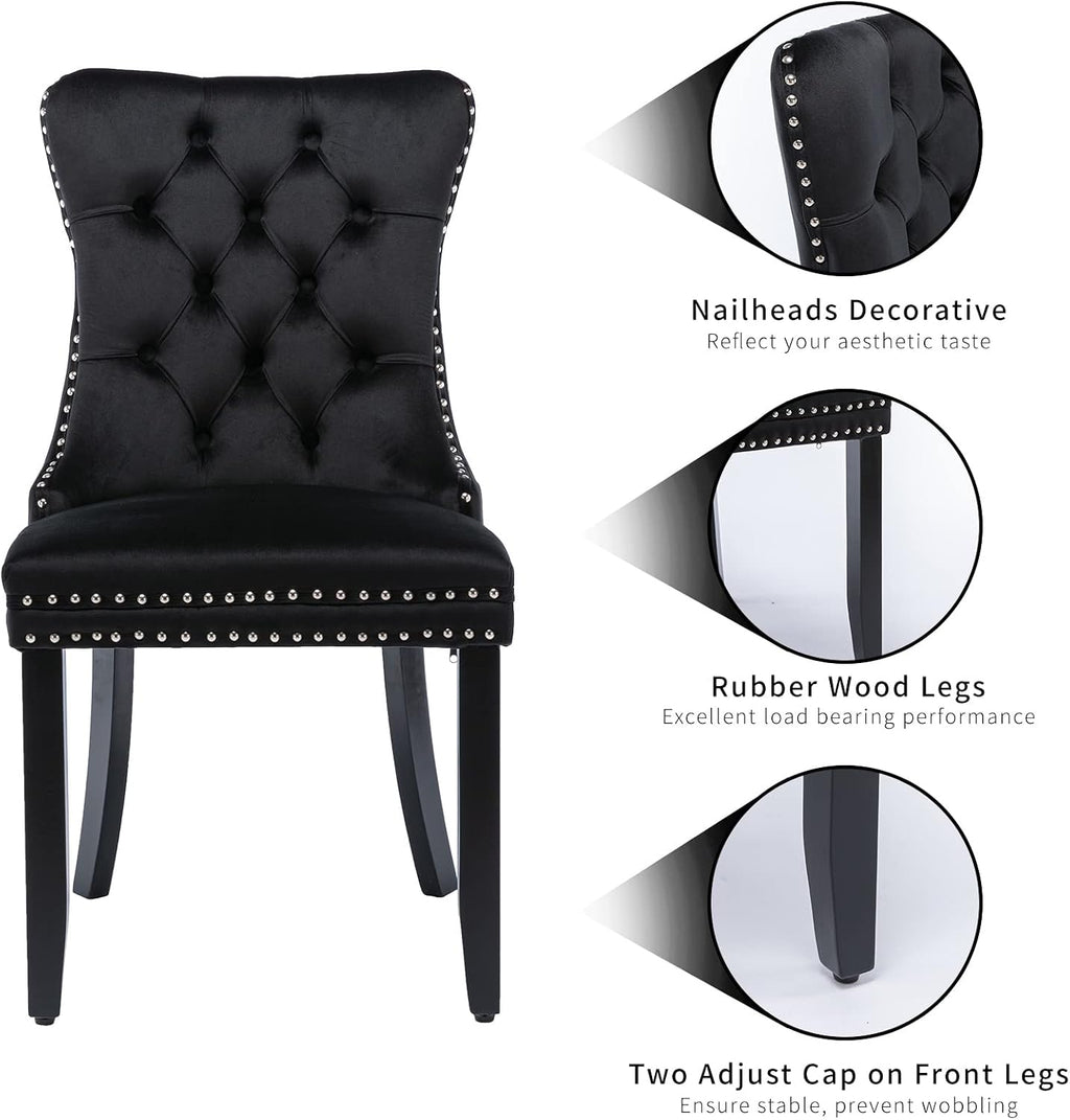 black velvet dining chairs set of 4, tufted, package contents