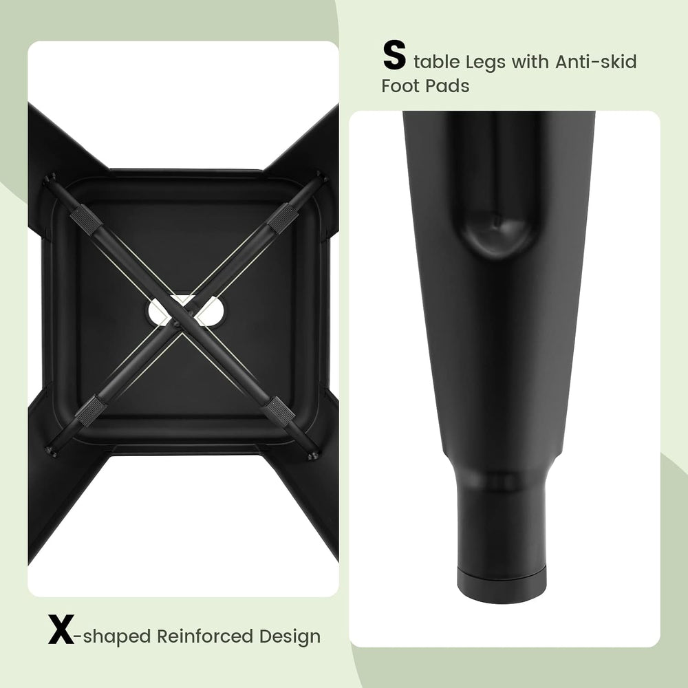 COSTWAY 24 Inch Stackable Metal Bar Stools Set of 4, Backless Stools, Black