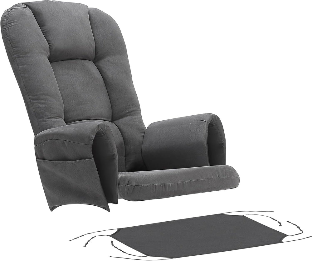 BECHAEO 5PCS Thickened Glider Rocker Replacement Cushions – Suede, Darkgray