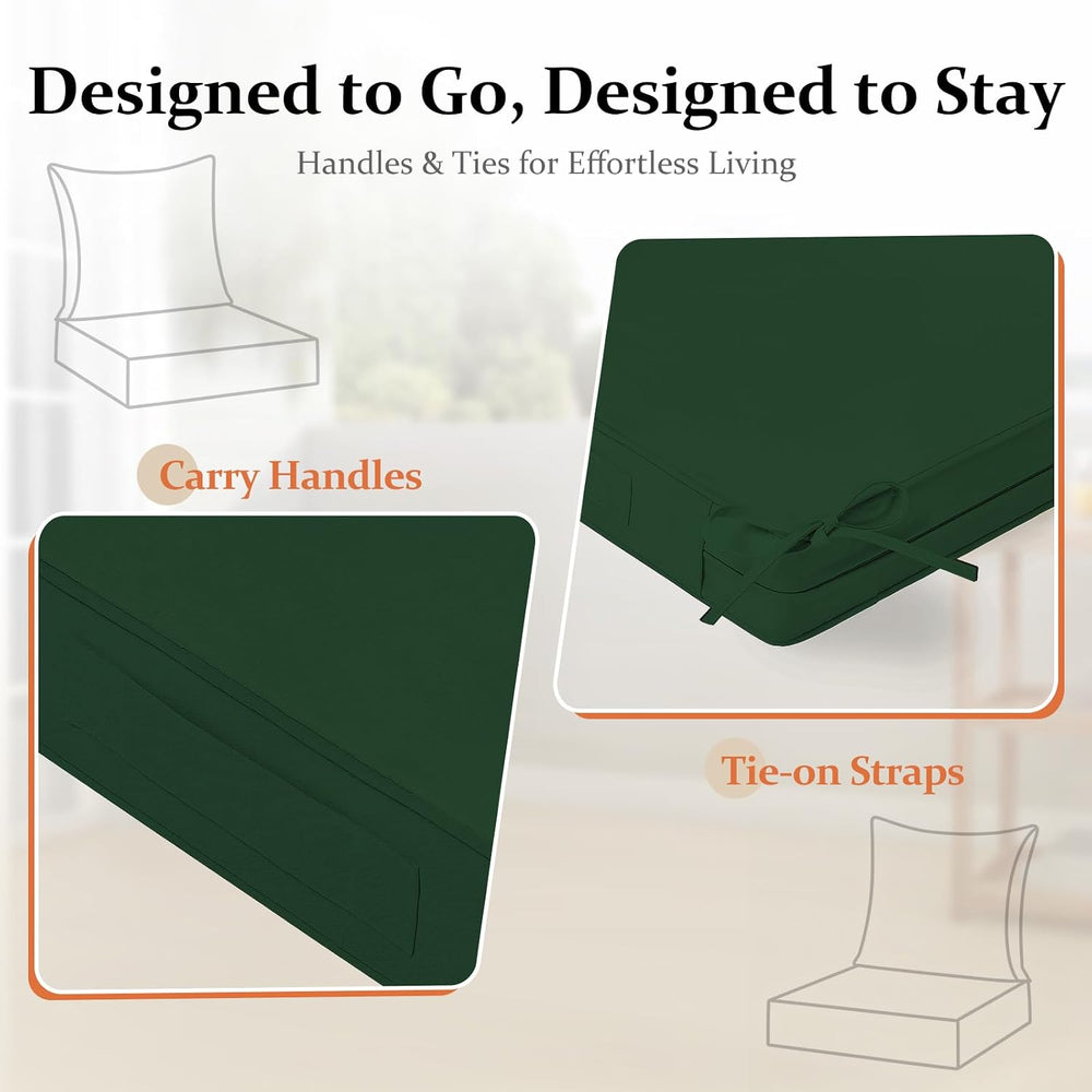downluxe 24x24 Outdoor Chair Cushions, Waterproof Fade Resistant Patio Furnit...