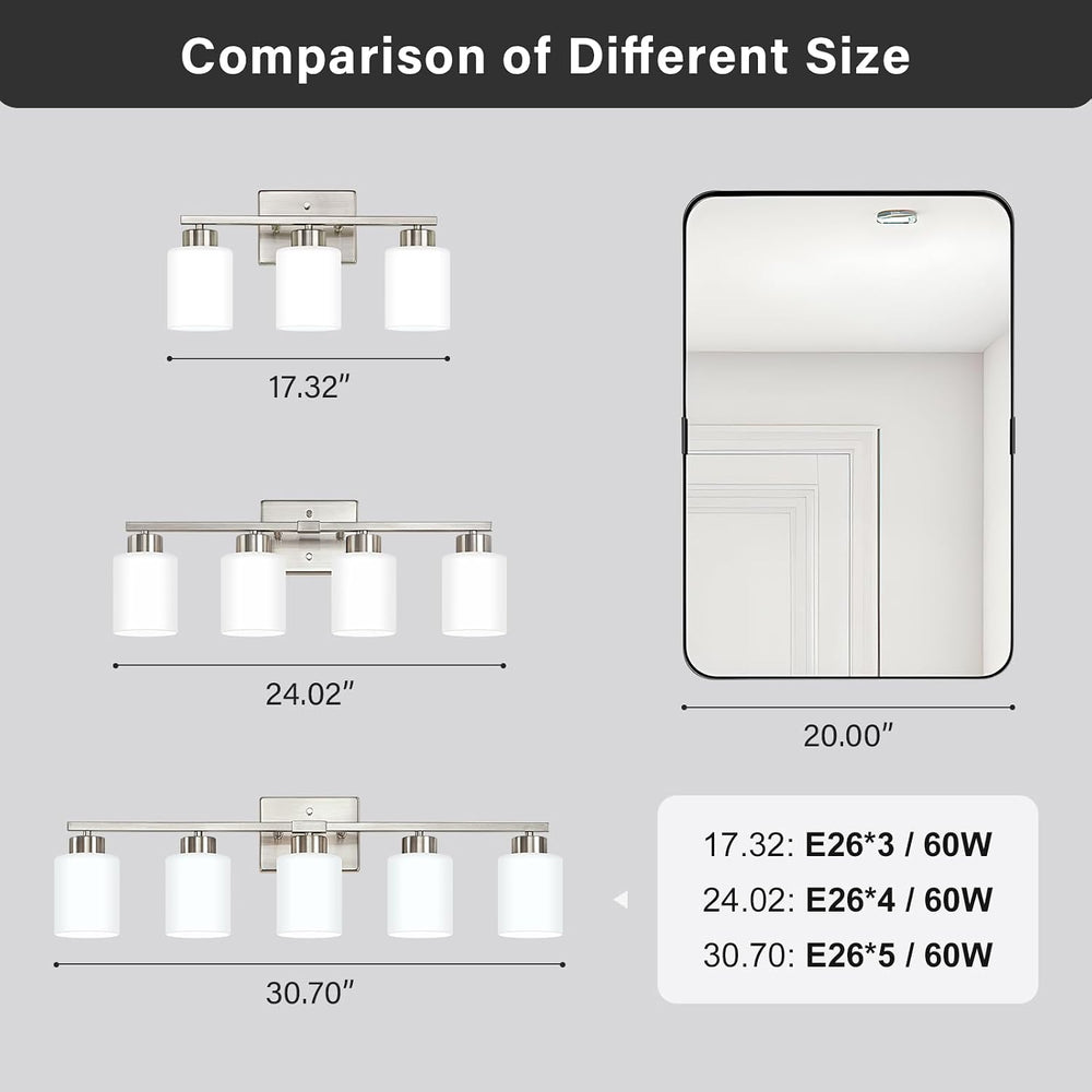 FonmYim Brushed Nickel Bathroom Light Fixtures Vanity Lights Over Mirror