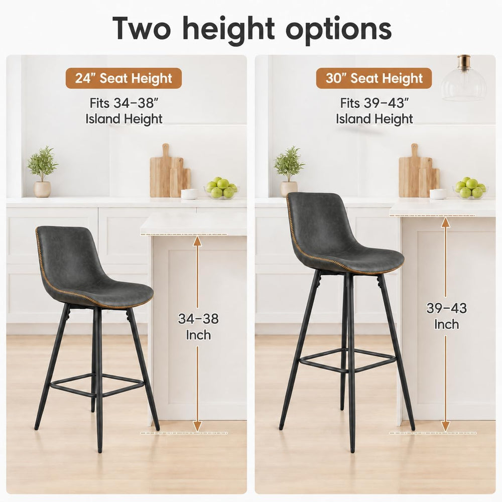 Garvee Bar Stools Set of 2, Counter Height Bar Stools