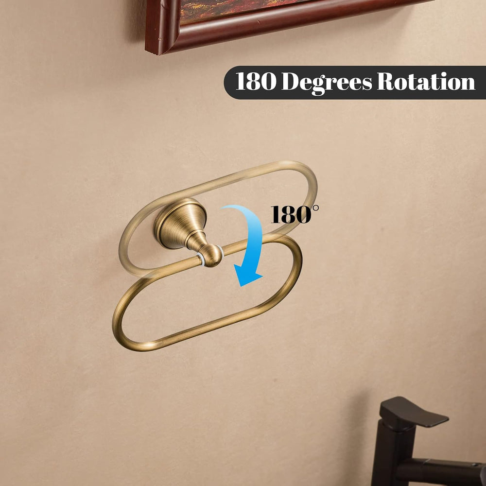 WOLIBEER Brass Toilet Paper Holder,AntiqueTowel Ring Oval Bathroom Tissue Rol...