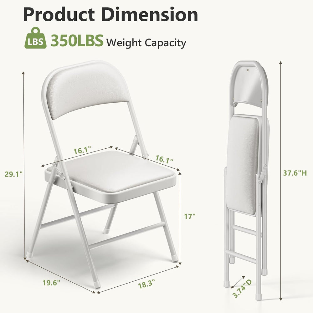 Folding Table and Chairs Set for 4, 5 Piece Card Table Set with 36" Squa...