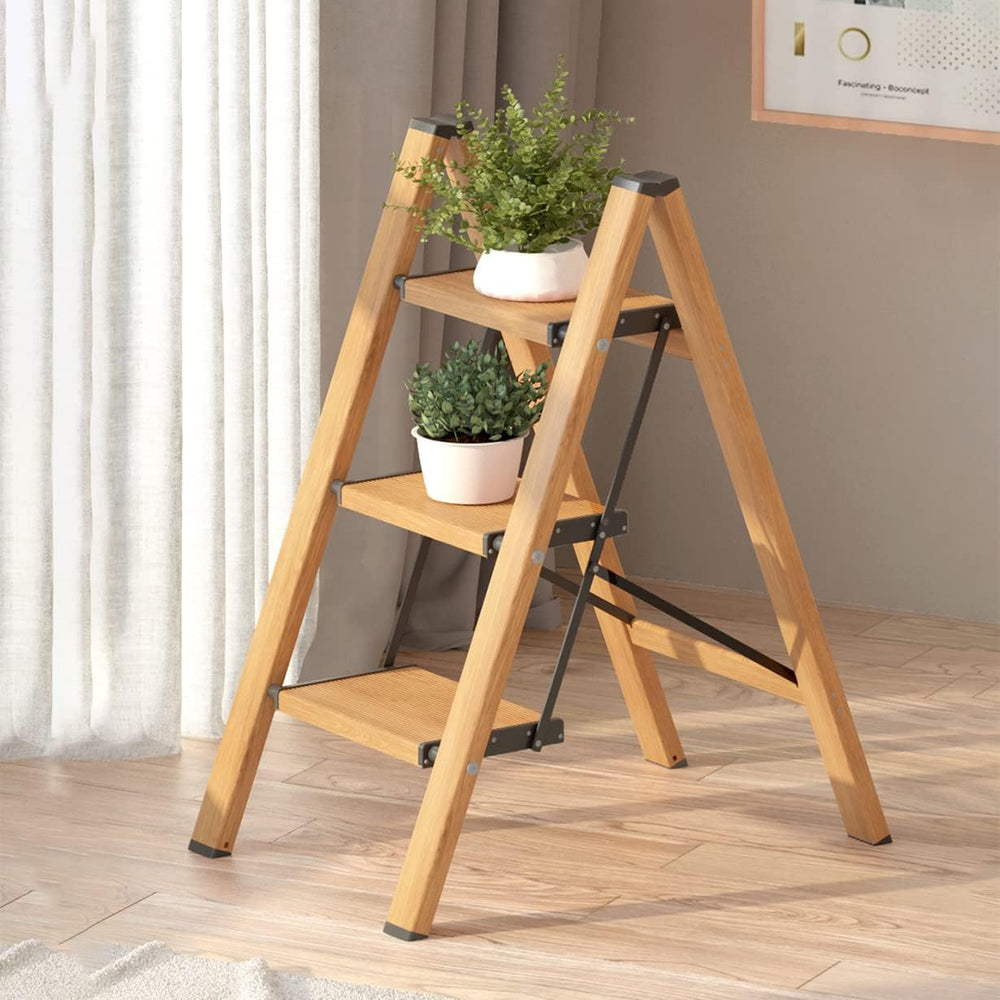 3 Step Ladder, Folding Step Stool with Anti-Slip Wide Pedal