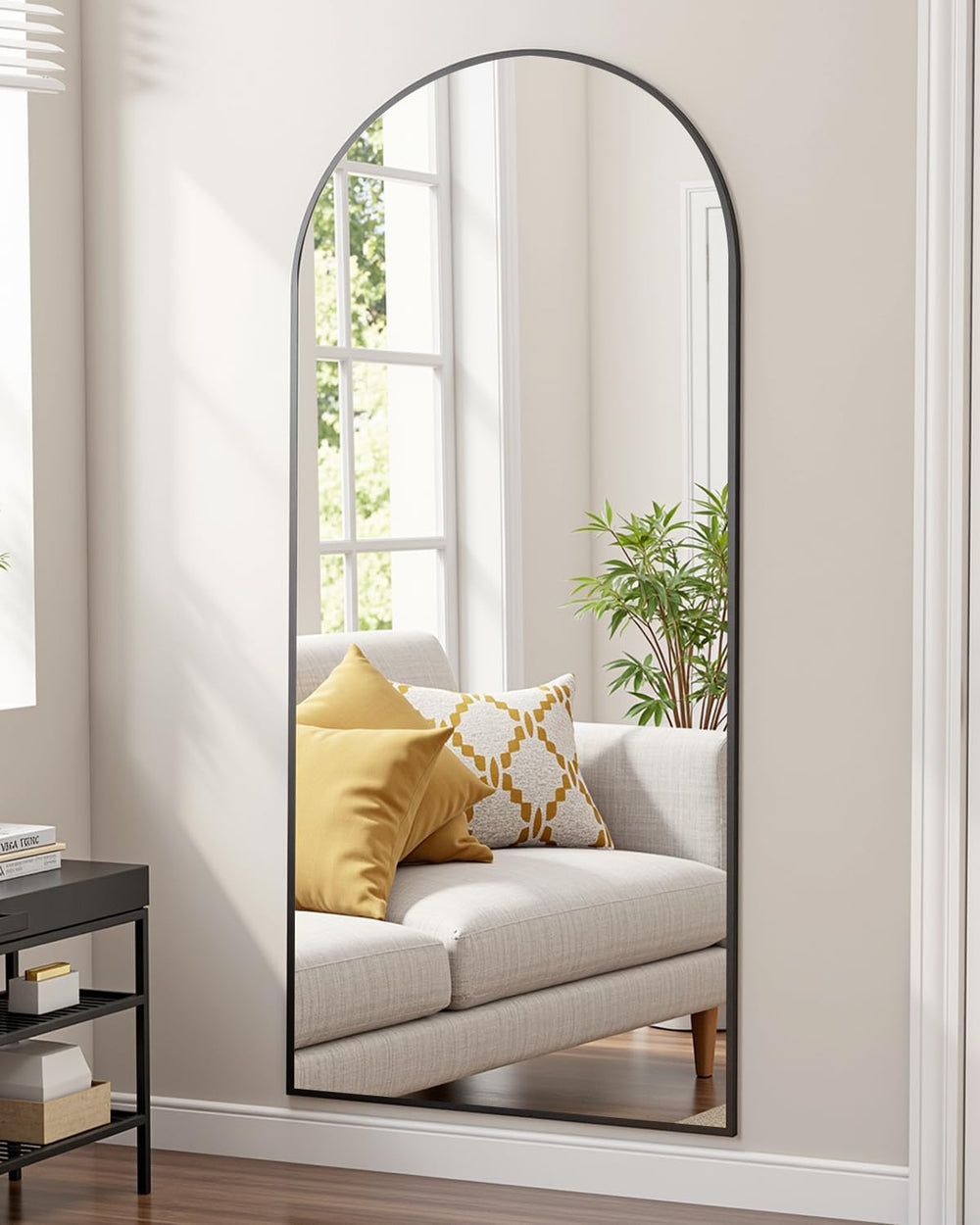 Suidia 71" x32” Arched Full Length Floor Mirror, Black Full Body Mirror