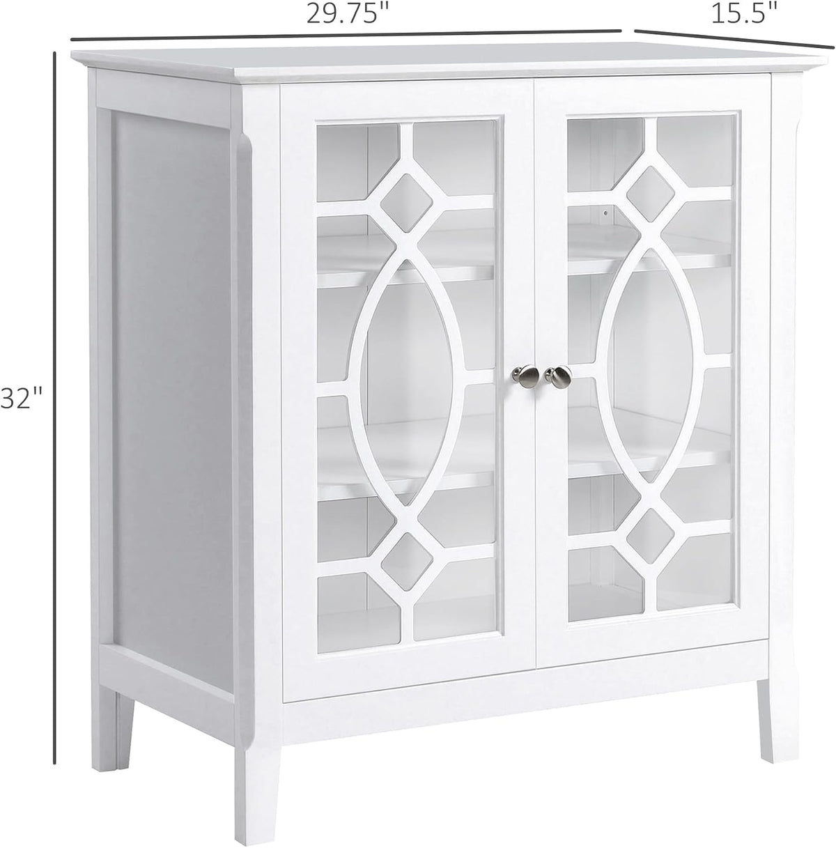 HOMCOM Sideboard Buffet Cabinet, Kitchen Side Cabinet, White