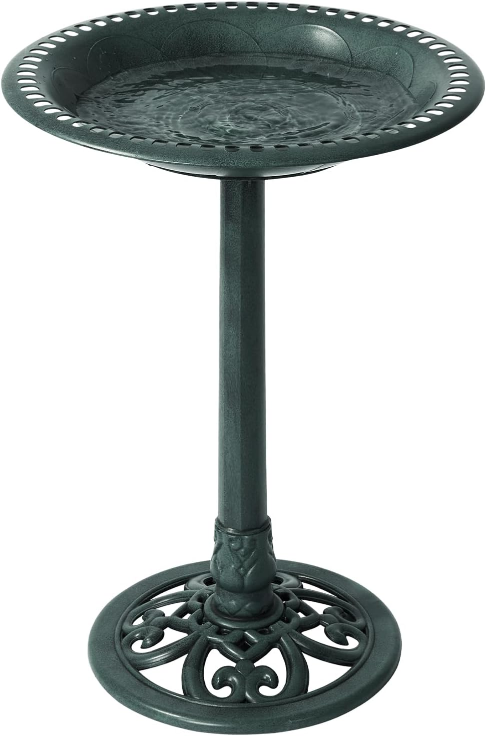 Backyard Expressions Outdoor Garden Bird Bath - Green - Weather Resistant Pol...