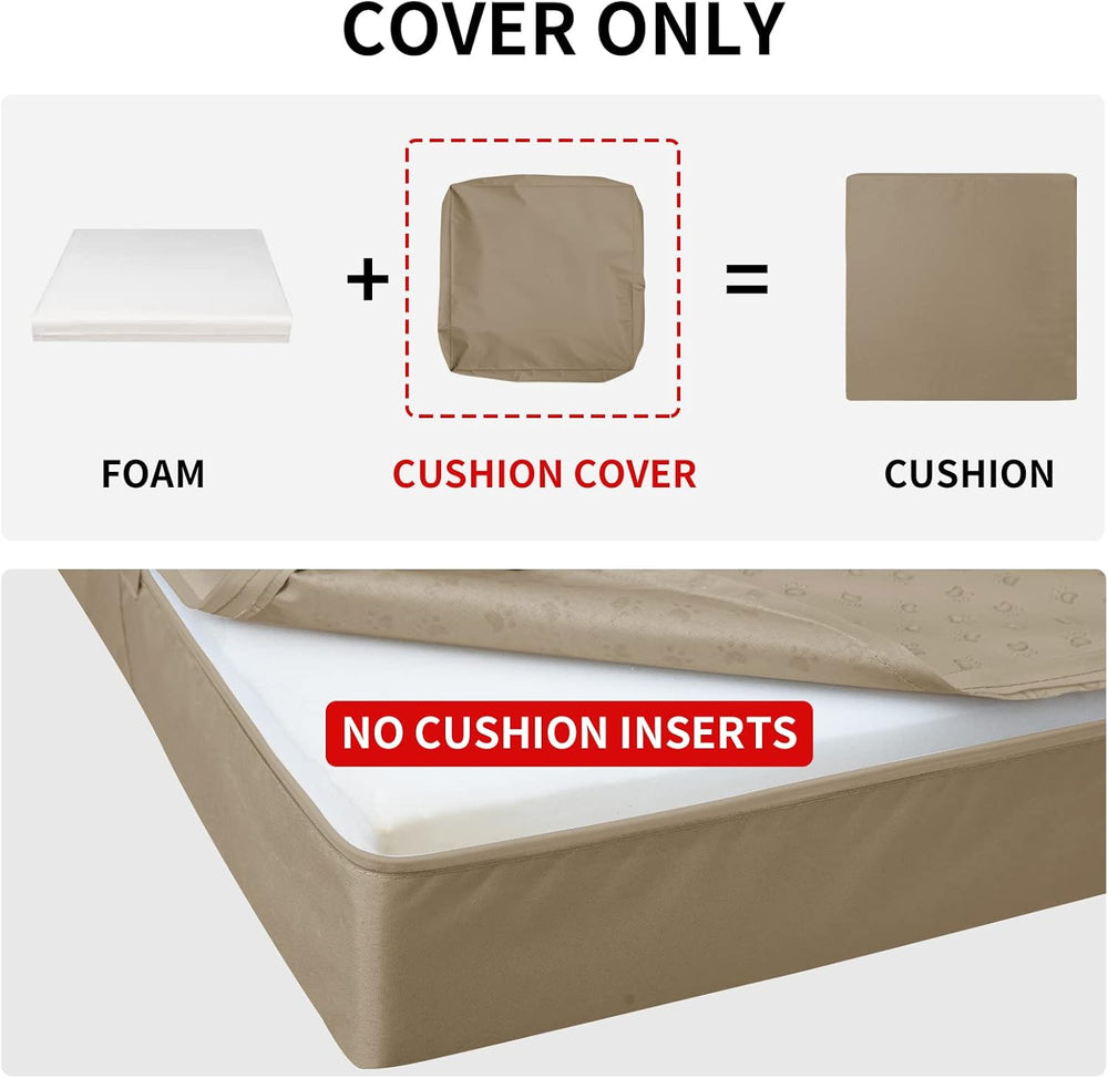 Easy-Going Waterproof Patio Cushion Covers 24x22x4 inch 4 Pack Replacement No...