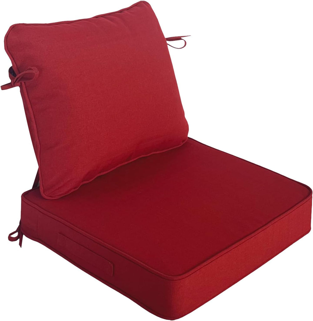 Goodgoods 19x19 Outdoor Deep Seat Cushions, 30D Foam, Chili