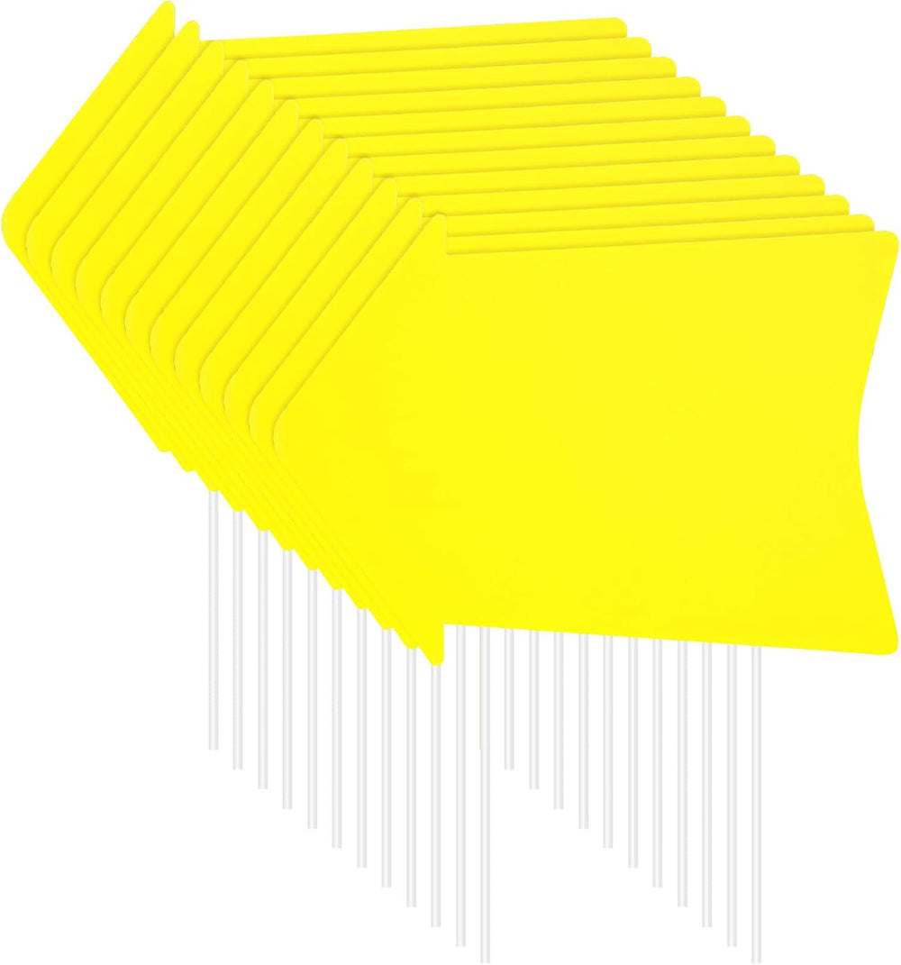 Barydat 12 Pcs Arrow Signs with Stakes Blank Yard, 17 x 12 Inches, Yellow