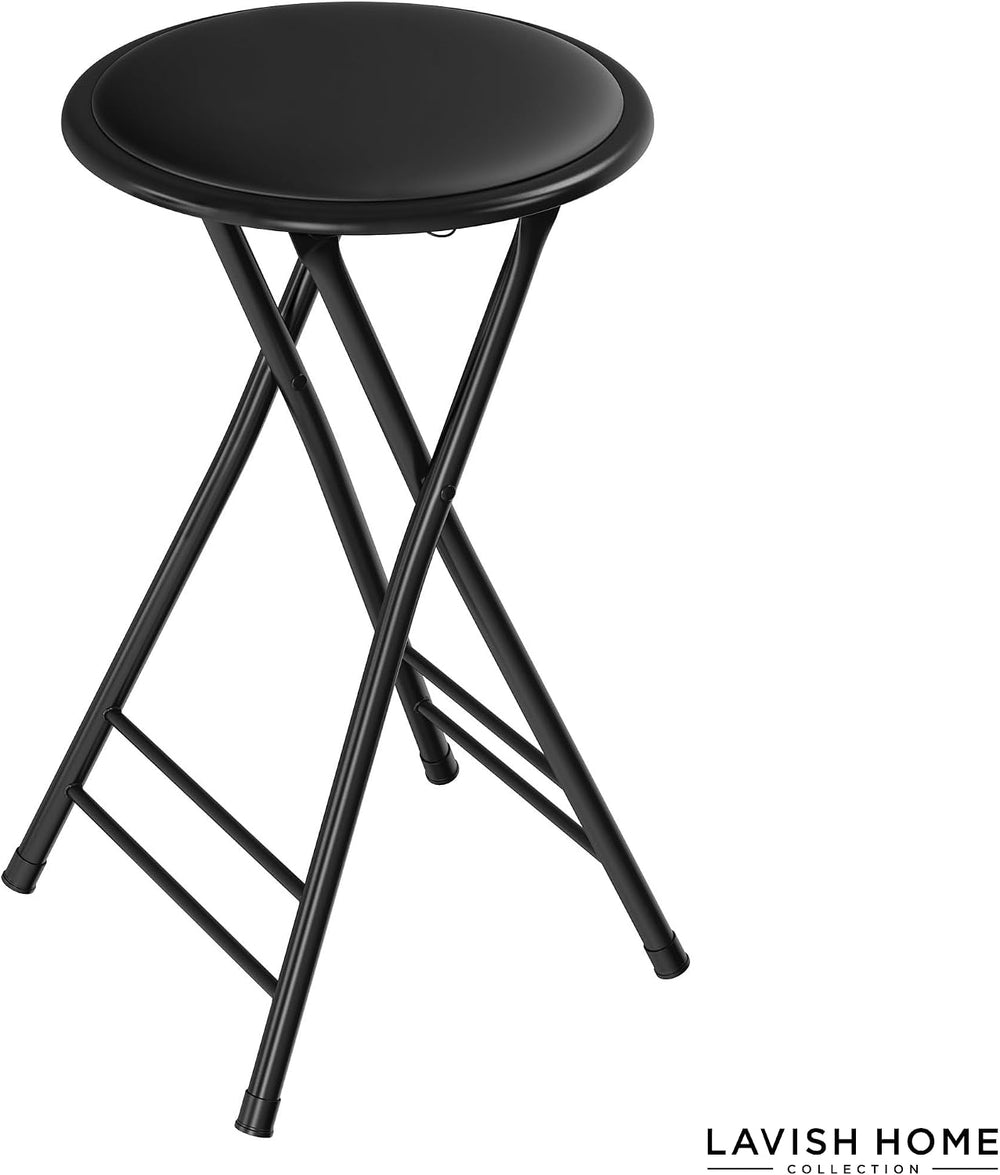Folding Stool - Portable Backless 24-Inch Stool with 225lb Capacity, Single