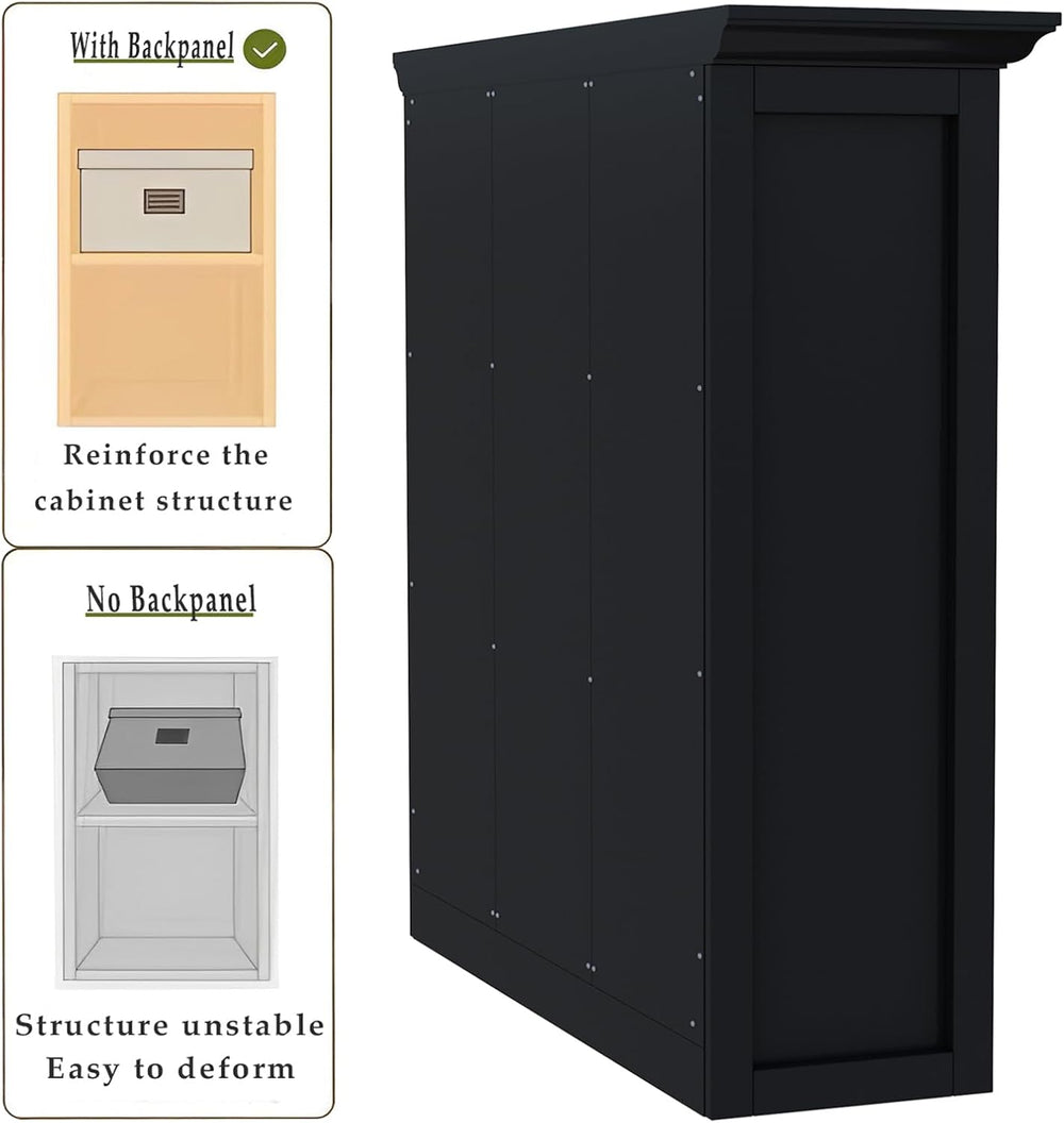 OSCHF 9-Cube Open Bookcase with Base, 3-Tier Wooden Bookshelf, Black
